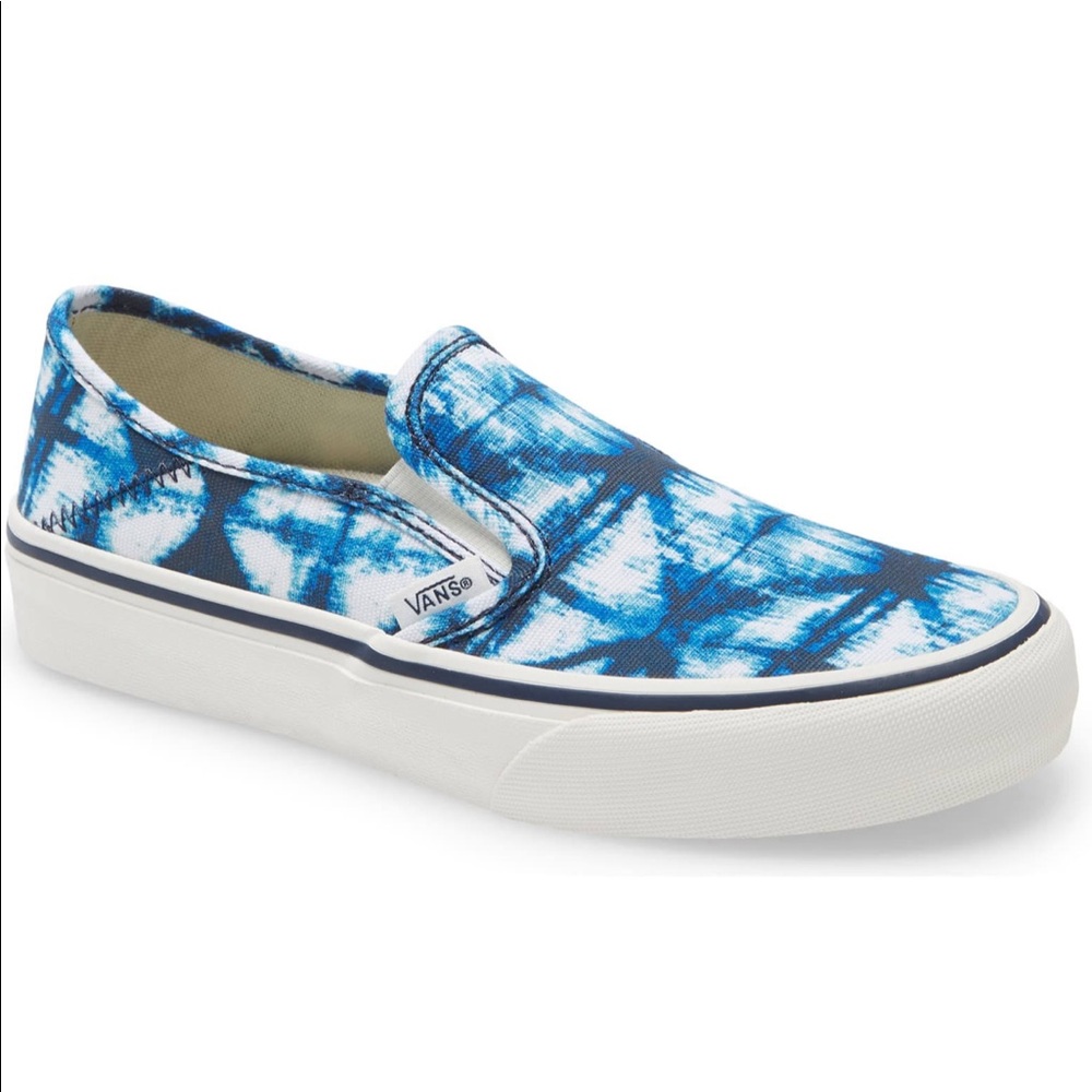 Vans Women's Tie-Dye Blue Slip-On Sneakers